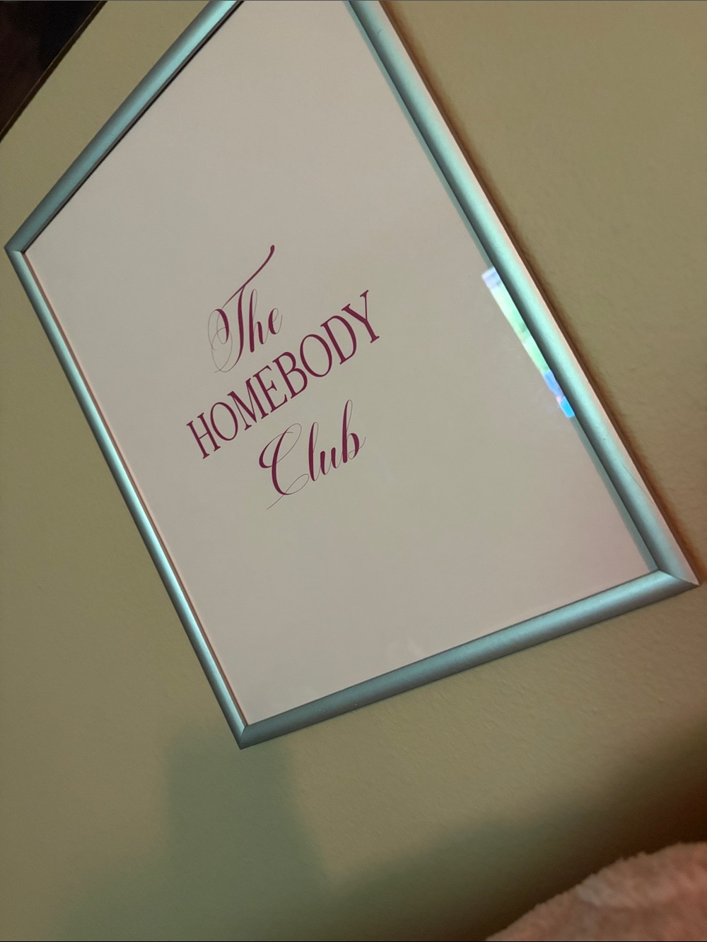 Hobby Lobby Pink and White "The Homebody Club" Wall Art